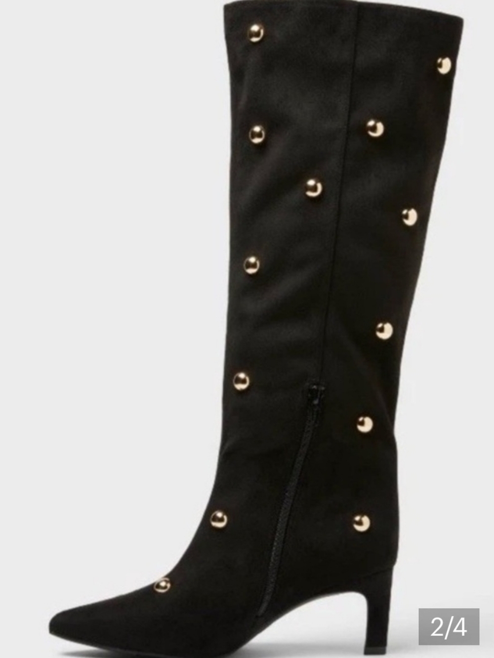 💞❤️Womens A New Day Black Studded Knee-High Boots - Wide Calf - Size 9.5💝❣️ - Picture 2 of 6